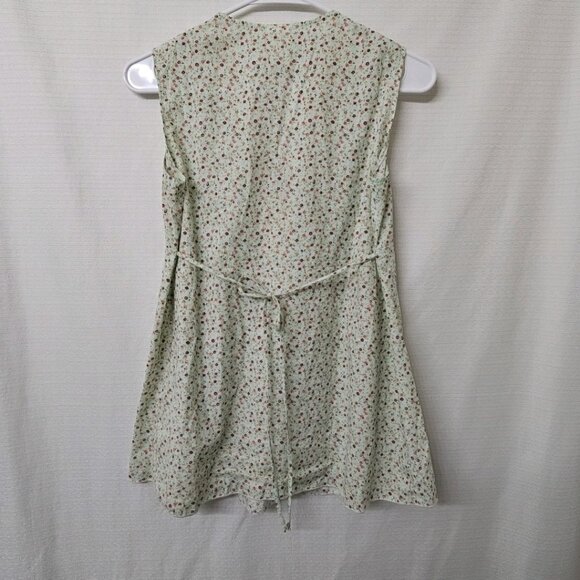 Womens Sz Small B Sport Maternity 100% Cotton Floral Blouse Light Green Boho - Picture 6 of 7